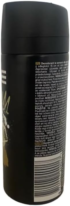 AXE Gold Desodorante Bodyspray con aroma a Oud Wood & Dark Vanilla. Pack de 3x150ml (450ml) para una protección sofisticada y una fragancia exótica y masculina. Axe - pack