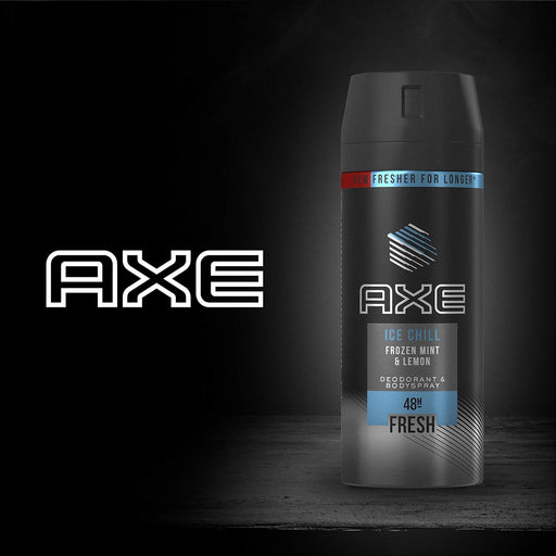 AXE Ice Chill Desodorante Bodyspray para Hombre, Pack Ahorro 3x150ml (450ml). Protección 48h y frescor instantáneo con aroma a menta y limón helados. Axe - pack