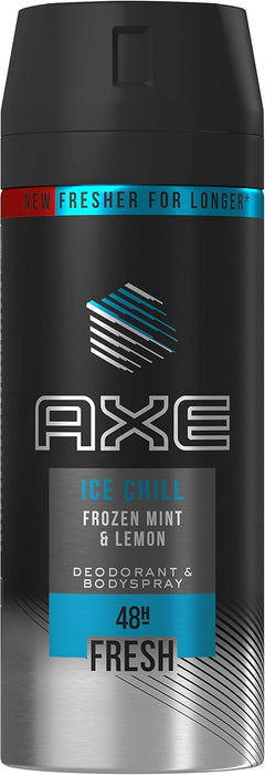 AXE Ice Chill Desodorante Bodyspray para Hombre, Pack Ahorro 3x150ml (450ml). Protección 48h y frescor instantáneo con aroma a menta y limón helados. Axe - presentacion
