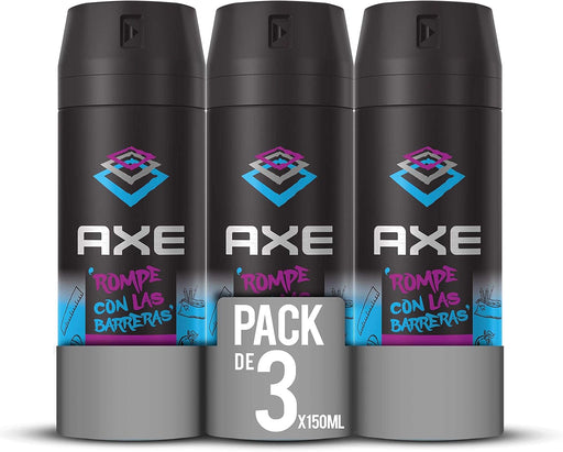 AXE Marine Desodorante Bodyspray, 48h de Protección, Pack de 3x150ml. Fragancia masculina tonificante inspirada en la brisa marina con notas cítricas y amaderadas. Axe - frontal