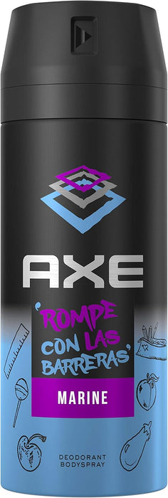 AXE Marine Desodorante Bodyspray, 48h de Protección, Pack de 3x150ml. Fragancia masculina tonificante inspirada en la brisa marina con notas cítricas y amaderadas. Axe - uso