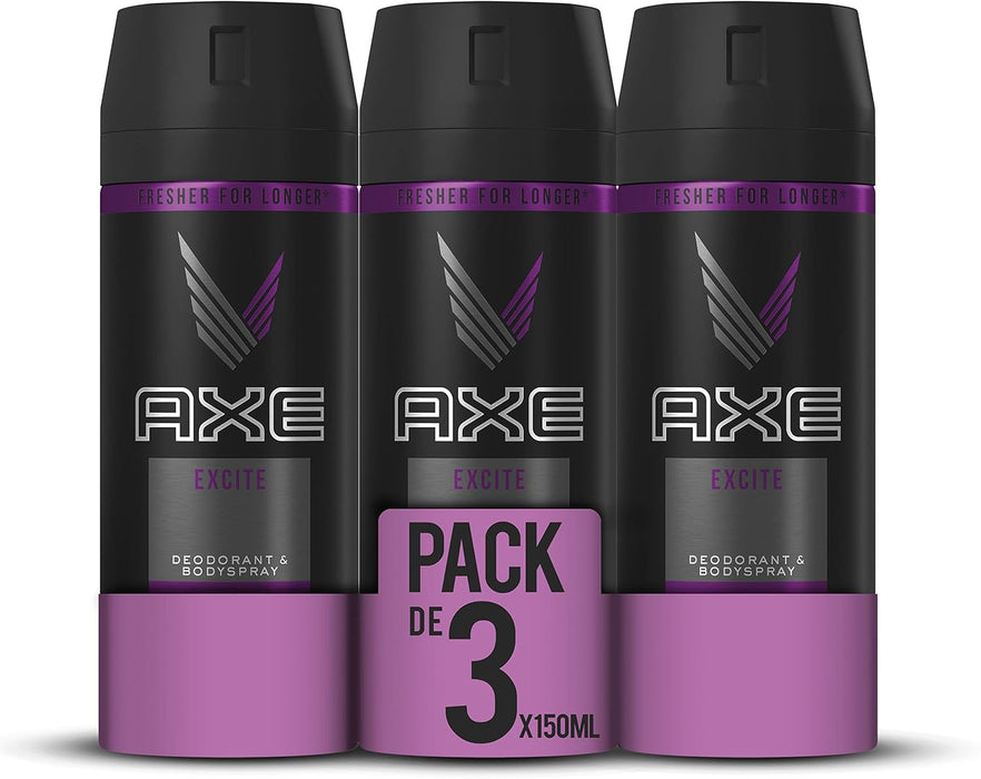 AXE Provocation Desodorante Spray para Hombre, Pack de 2x150 ml (300 ml en total). Fragancia leñosa y seductora para una protección duradera contra el sudor y el mal olor. Axe - extra