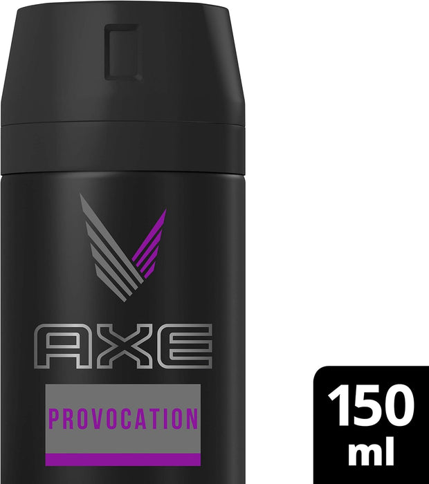 AXE Provocation Desodorante Spray para Hombre, Pack de 2x150 ml (300 ml en total). Fragancia leñosa y seductora para una protección duradera contra el sudor y el mal olor. Axe - pack