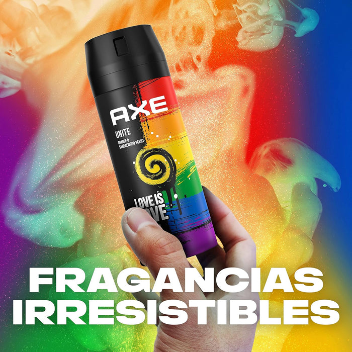 Axe Unity Rock Desodorante Spray Edición Especial (150 ml). Una fragancia unisex refrescante y dulce con notas de sandía, piña, manzana y un fondo amaderado. Axe - extra