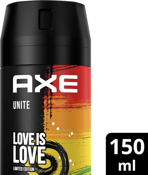 Axe Unity Rock Desodorante Spray Edición Especial (150 ml). Una fragancia unisex refrescante y dulce con notas de sandía, piña, manzana y un fondo amaderado. Axe - pack