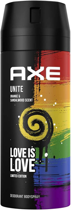 Axe Unity Rock Desodorante Spray Edición Especial (150 ml). Una fragancia unisex refrescante y dulce con notas de sandía, piña, manzana y un fondo amaderado. Axe - zoom