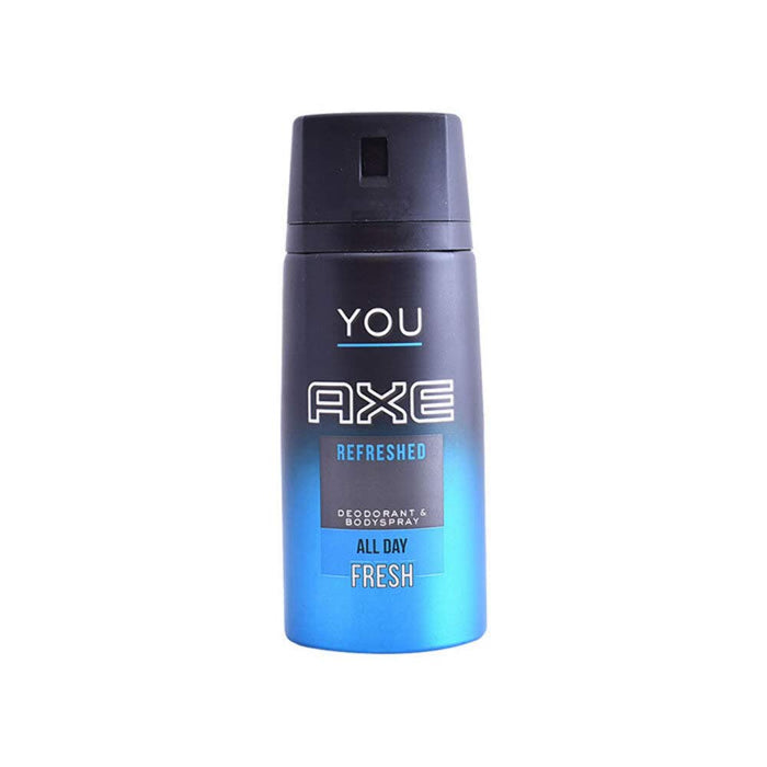 Axe You Refreshed Desodorante Bodyspray para Hombre, 150 ml. Siéntete bien y renovado con una fragancia fresca y masculina que te acompaña durante todo el día. Axe - frontal