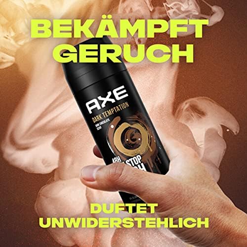 Mega Pack de 6 Desodorantes Axe Dark Temptation (6x150 ml). Bodyspray para hombre con 48h de protección, Tecnología Dual Action y un irresistible aroma a chocolate. Axe - zoom