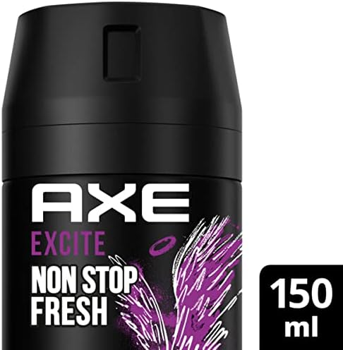 Mega Pack de 6 Desodorantes Axe Excite (6x150 ml). Bodyspray para hombre sin aluminio con un aroma adictivo a coco, avellana y caramelo para una protección de 48h. Axe - pack