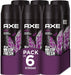 Mega Pack de 6 Desodorantes Axe Excite (6x150 ml). Bodyspray para hombre sin aluminio con un aroma adictivo a coco, avellana y caramelo para una protección de 48h. Axe - uso