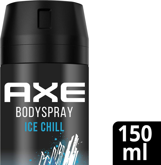 Mega Pack de 6 Desodorantes Axe Ice Chill (6x150 ml). Bodyspray para hombre que baja 6°C la temperatura corporal al instante, con un aroma a menta y limón helado. Axe - ingredientes