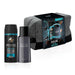 Neceser de Regalo para Hombre AXE Leather & Cookies. Un set de aseo que incluye un Desodorante Bodyspray de 150 ml, un Eau de Toilette de 100 ml y un práctico neceser. Axe - detalle