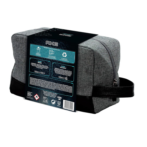 Neceser de Regalo para Hombre AXE Leather & Cookies. Un set de aseo que incluye un Desodorante Bodyspray de 150 ml, un Eau de Toilette de 100 ml y un práctico neceser. Axe - pack