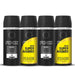 Pack Ahorro de 4 Desodorantes Axe Black (4x150ml, Total 600ml). La fragancia masculina y sofisticada de bergamota, pera y cedro que te protege y te viste para cualquier ocasión. Axe - frontal