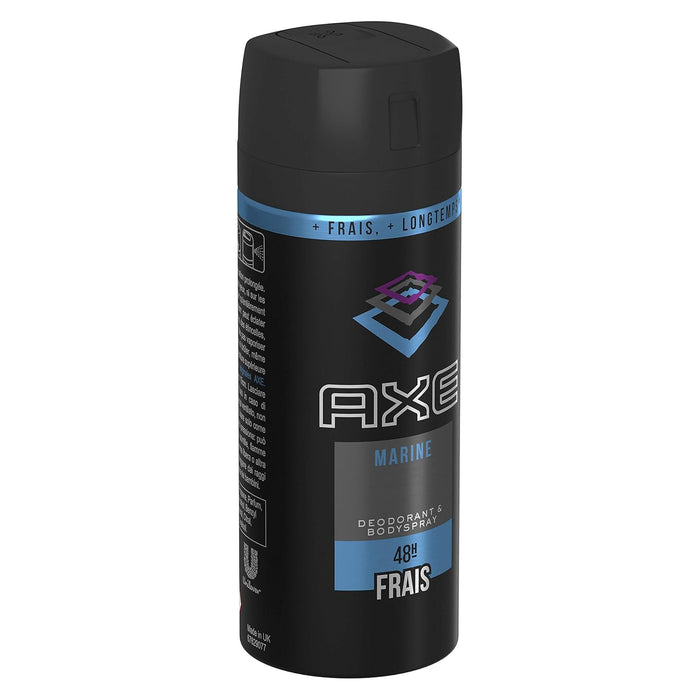 Pack de 2 Desodorantes Axe Marine (2x150 ml, Total 300 ml). Una fragancia sofisticada y refrescante con notas de bergamota y pera para una frescura masculina duradera. Axe - ingredientes