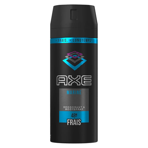 Pack de 2 Desodorantes Axe Marine (2x150 ml, Total 300 ml). Una fragancia sofisticada y refrescante con notas de bergamota y pera para una frescura masculina duradera. Axe - pack