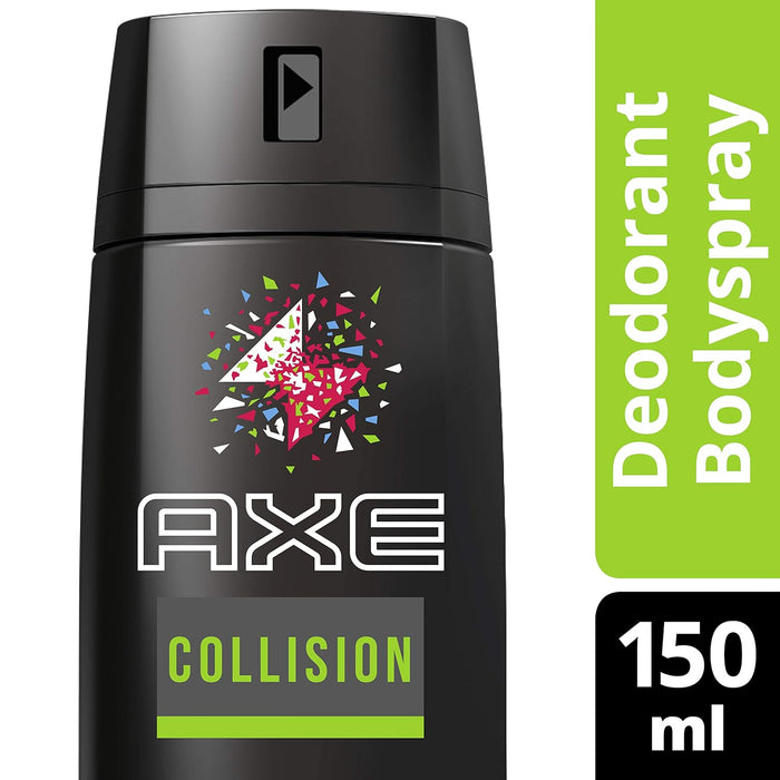 Pack de 3 Desodorantes Axe Collision Fresh Forest & Graffiti, 3x150 ml. Una fragancia inesperada sin sales de aluminio para una protección y frescura de larga duración. Axe - detalle