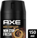 Pack de 3 Desodorantes Axe Dark Temptation (3x150 ml). Bodyspray para hombre con aroma a chocolate y protección de 48h gracias a su Tecnología Dual Action. Axe - presentacion