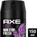 Pack de 3 Desodorantes Axe Excite (3x150 ml). Un bodyspray para hombre sin aluminio con 48h de protección y una fragancia adictiva de coco, avellana y caramelo. Axe - uso