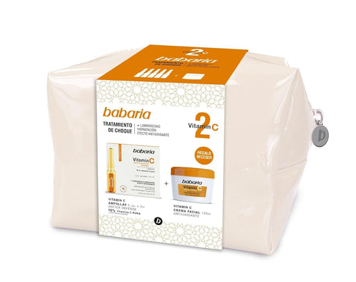 Pack Facial de Regalo Babaria con Vitamina C: Set Iluminador y Antioxidante que incluye Sérum, Crema Hidratante y Ampolla para un Rostro Radiante y Protegido. Babaria - frontal