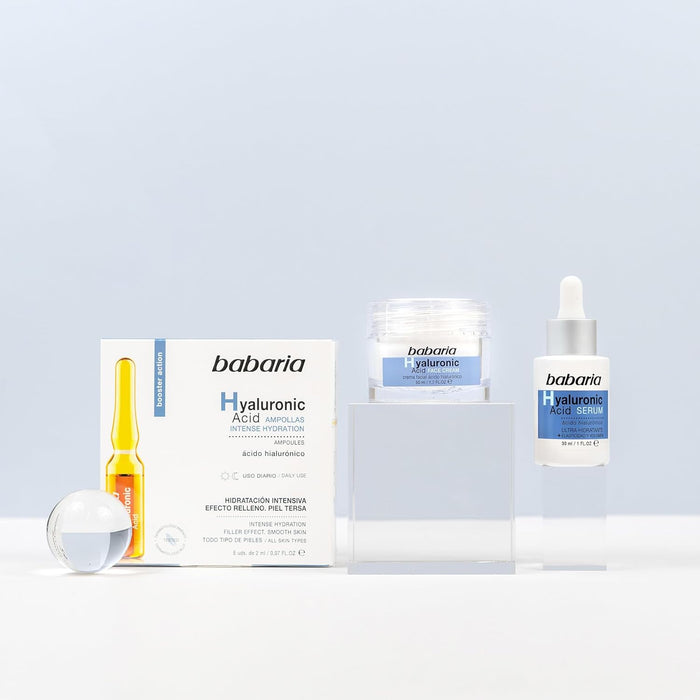 Set de Regalo Mujer Babaria con Rutina Facial Completa de Ácido Hialurónico: Incluye Sérum 30ml, Crema 50ml y Ampolla Flash 2ml para una Hidratación Profunda y Antiedad. Babaria - extra
