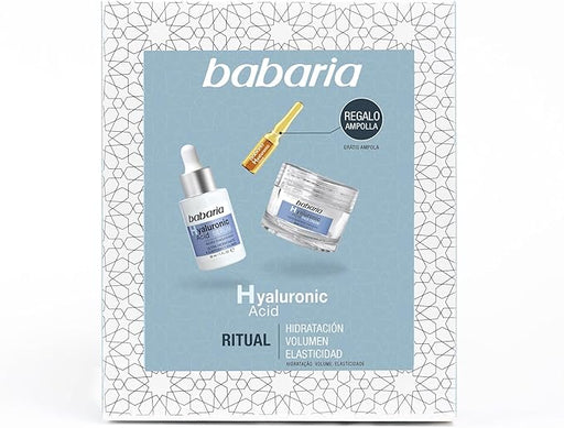 Set de Regalo Mujer Babaria con Rutina Facial Completa de Ácido Hialurónico: Incluye Sérum 30ml, Crema 50ml y Ampolla Flash 2ml para una Hidratación Profunda y Antiedad. Babaria - frontal
