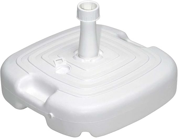BESCH Base Soporte para Sombrilla o Parasol, 34x34x20 cm. Rellenable con hasta 15 litros de agua o arena y compatible con mástiles de 18 a 32 mm de diámetro. Besch - frontal