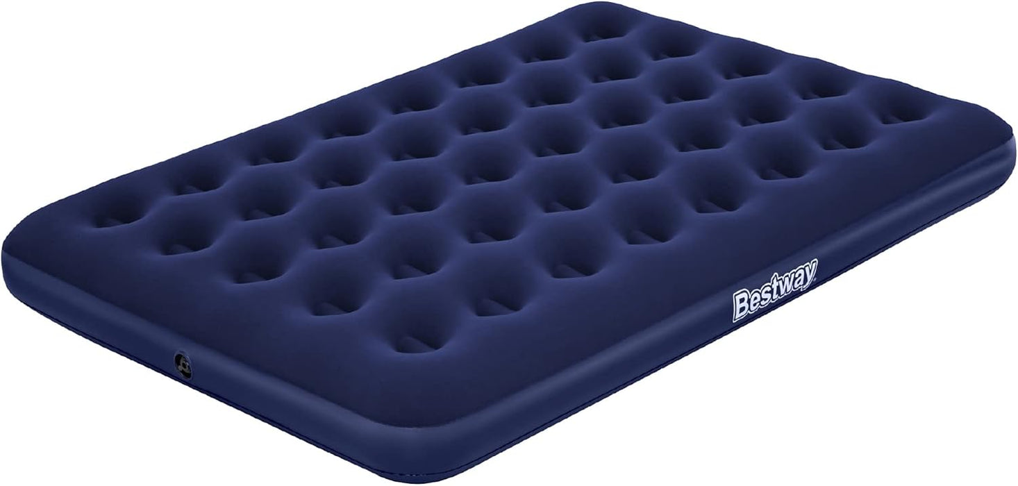 Bestway Colchón Hinchable Doble (191x137x22 cm). Cama de aire para 2 personas ideal para interior y exterior, con superficie flocada y estructura resistente I-Beam. Bestway - extra
