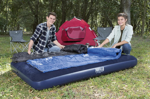 Bestway Colchón Hinchable Doble (191x137x22 cm). Cama de aire para 2 personas ideal para interior y exterior, con superficie flocada y estructura resistente I-Beam. Bestway - pack