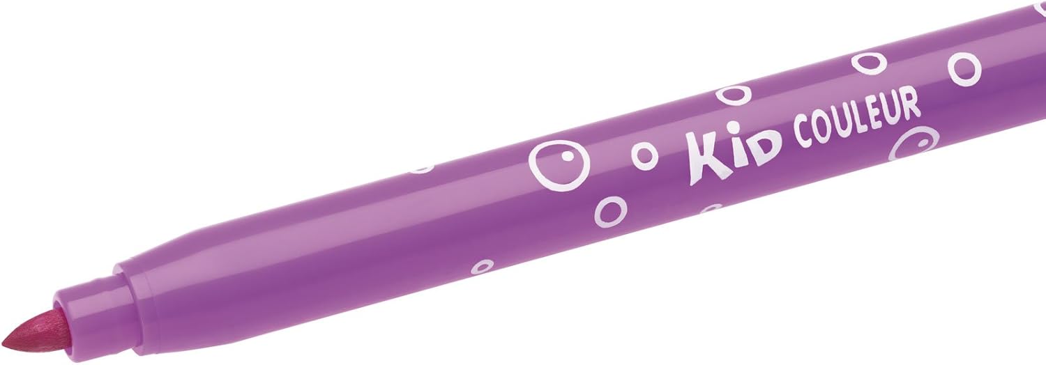 Estuche de 12 Rotuladores BIC Kids Kid Couleur, con punta media bloqueada y tinta ultra lavable. La herramienta ideal para desatar la creatividad de los niños de forma segura. Bic - detalle