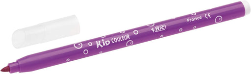 Estuche de 12 Rotuladores BIC Kids Kid Couleur, con punta media bloqueada y tinta ultra lavable. La herramienta ideal para desatar la creatividad de los niños de forma segura. Bic - pack