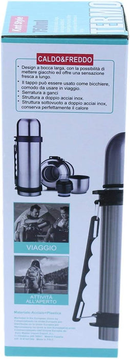 Termo Kmt Style de 750ml, de Acero Inoxidable. Botella térmica portátil con diseño moderno, a prueba de derrames, ideal para llevar al gimnasio, a la oficina o de excursión. Bigbuy Home - detalle