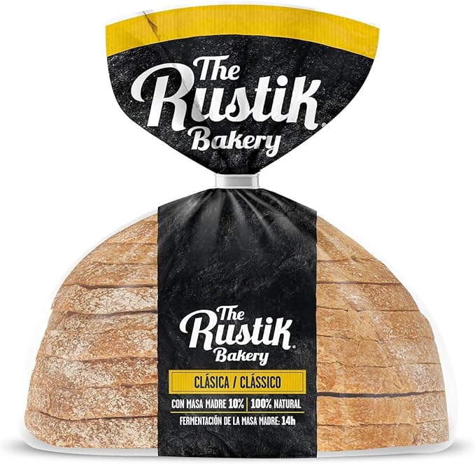 The Rustik Bakery Pan de Hogaza con Masa Madre (400g). Un pan de proceso lento elaborado con ingredientes 100% naturales para un sabor, aroma y textura inigualables. Bimbo - frontal