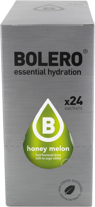 Bolero Bebida en Polvo Sabor Melón con Miel, Caja de 24x9g. Preparado hipocalórico para bebida fría, sin azúcar, con Stevia y enriquecido con Vitamina C. Bolero - detalle