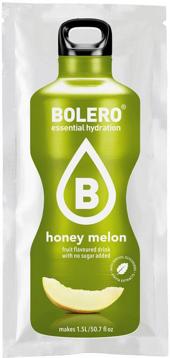 Bolero Bebida en Polvo Sabor Melón con Miel, Caja de 24x9g. Preparado hipocalórico para bebida fría, sin azúcar, con Stevia y enriquecido con Vitamina C. Bolero - uso