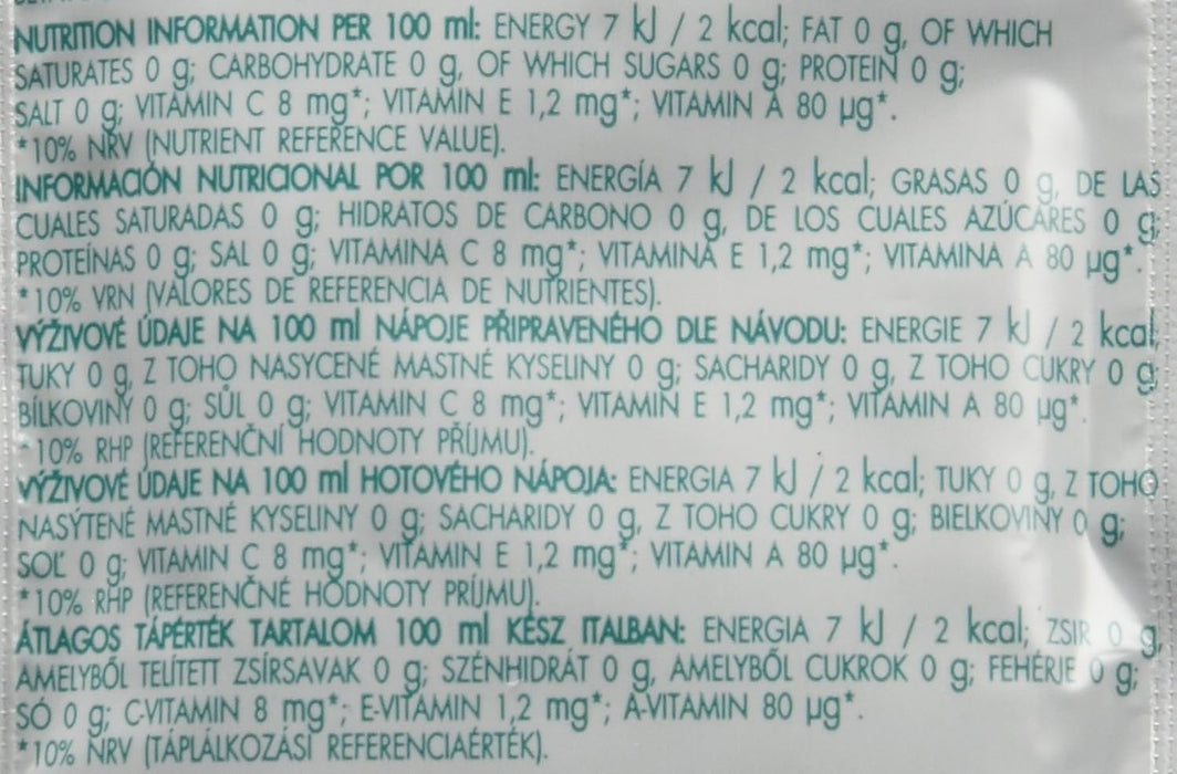 Bolero Bebida en Polvo Sabor Multivitaminas, Caja de 24x9g. Preparado hipocalórico sin azúcar, con Stevia y Vitaminas A, C y E para un refresco funcional. Bolero - ingredientes
