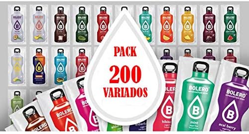 Bolero Bebida Instantánea, Pack Surtido de 200 sobres. La solución definitiva sin azúcar y con Stevia para una hidratación variada, saludable y llena de sabor. Bolero - frontal