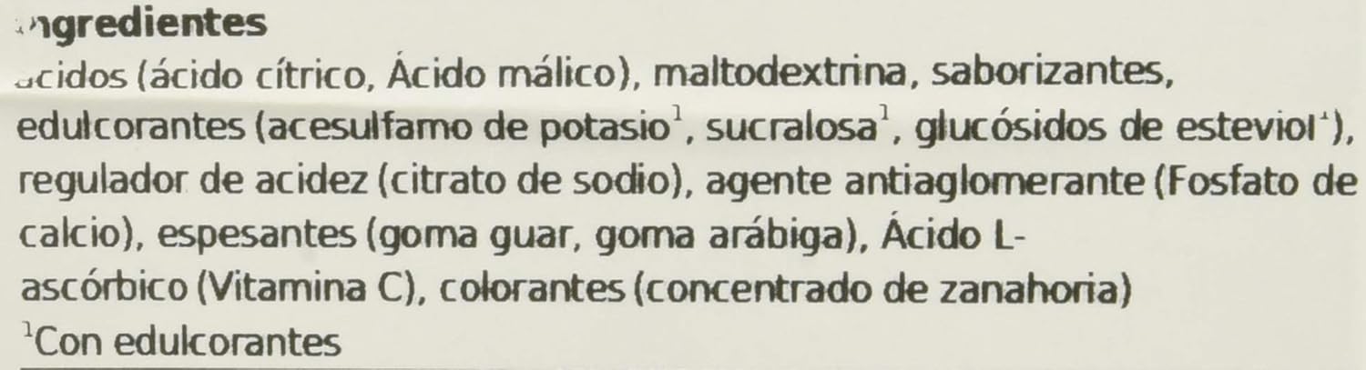 Bolero Bebida Instantánea Sabor Acerola, Pack Ahorro de 12 sobres de 9g. Refresco en polvo sin azúcar, enriquecido con Vitamina C y perfecto para una hidratación saludable. Bolero - lateral
