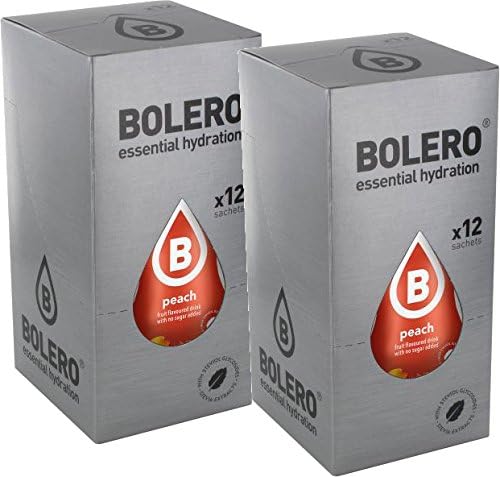 Bolero Bebida Instantánea Sabor Albaricoque, Caja de 24x9g. Preparado en polvo sin azúcar, con Stevia y Vitamina C para una hidratación esencial con un delicioso toque frutal. Bolero - frontal