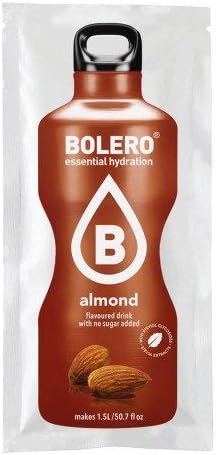 Bolero Bebida Instantánea Sabor Almendra, Mega Pack de 72x9g. Preparado en polvo sin azúcar, con Stevia y Vitamina C para crear bebidas y postres saludables y deliciosos. Bolero - frontal