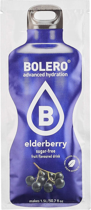Bolero Bebida Instantánea Sabor Arándano, Caja de 24x9g. Un refresco en polvo funcional, bajo en calorías y sin azúcar con Stevia, para una hidratación óptima y llena de sabor. Bolero - detalle