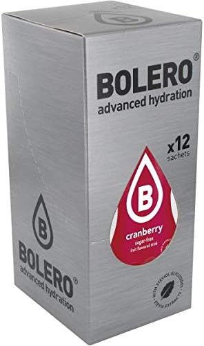 Bolero Bebida Instantánea Sabor Arándanos Rojos, Pack de 12x9g. Un refresco en polvo sin azúcar, bajo en calorías y con Stevia para una hidratación óptima y llena de sabor. Bolero - frontal
