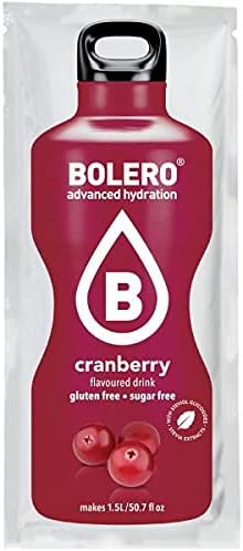 Bolero Bebida Instantánea Sabor Arándanos Rojos, Pack de 12x9g. Un refresco en polvo sin azúcar, bajo en calorías y con Stevia para una hidratación óptima y llena de sabor. Bolero - zoom