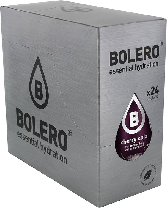 Bolero Bebida Instantánea Sabor Cereza y Cola, Pack de 24x9g. Un refresco en polvo bajo en calorías y sin azúcar con Stevia, ideal para la hidratación diaria o durante el deporte. Bolero - ingredientes