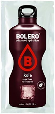 Bolero Bebida Instantánea Sabor Cola, Caja de 24x9g. El preparado en polvo para disfrutar de tu refresco favorito sin azúcar, con Stevia y Vitamina C. Ideal para tu hidratación. Bolero - frontal