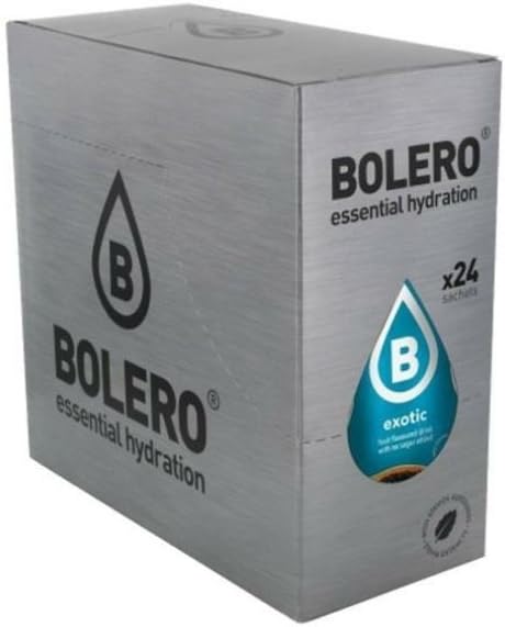 Bolero Bebida Instantánea Sabor Frutas Exóticas, Caja de 24x9g. Un refresco en polvo bajo en calorías, sin azúcar y con Stevia para una hidratación óptima y llena de sabor. Bolero - ingredientes