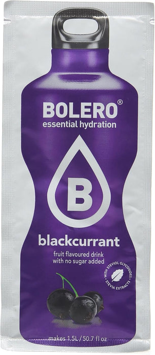 Bolero Bebida Instantánea Sabor Grosella, Pack de 12x9g. Un refresco en polvo sin azúcar, bajo en calorías y carbohidratos, con Stevia, Vitamina C y apto para dietas saludables. Bolero - ingredientes