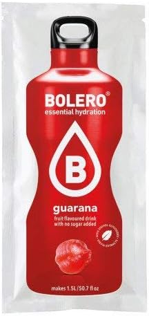 Bolero Bebida Instantánea Sabor Guaraná, Caja de 24x9g. Un refresco en polvo sin azúcar, bajo en calorías y con Stevia para una hidratación óptima y llena de sabor. Bolero - frontal
