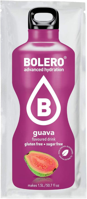 Bolero Bebida Instantánea Sabor Guayaba, Caja de 24x9g. Un refresco en polvo bajo en calorías y sin azúcar con Stevia, ideal para la hidratación diaria o deportiva. Bolero - ingredientes