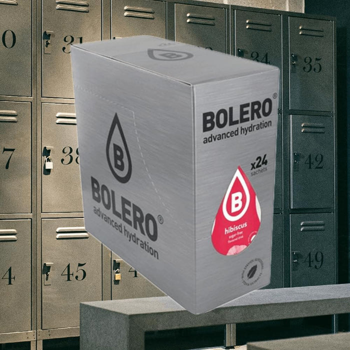 Bolero Bebida Instantánea Sabor Hibisco, Pack de 12x9g. Un refresco en polvo sin azúcar, bajo en calorías y con Stevia para una hidratación saludable con un sabor único y floral. Bolero - ingredientes